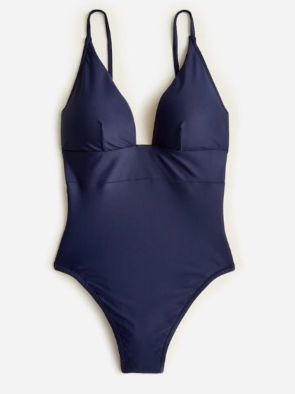J. Crew Plunge One Piece Swimsuit in Navy Blue - Size 14